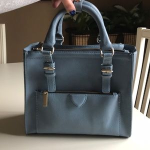 ZARA structured blue handbag